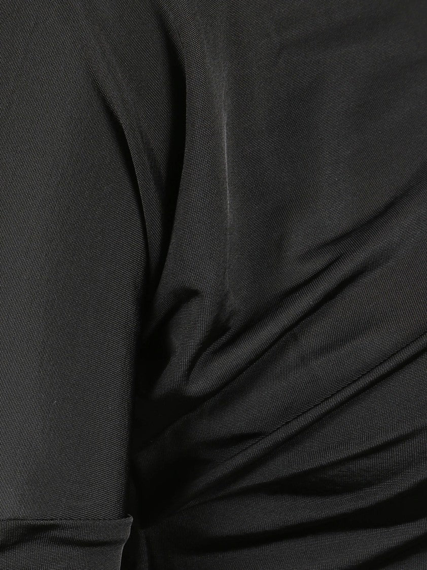 Ganni Draped Long-Sleeved Top With Asymmetric Neckline