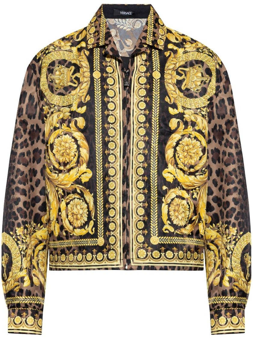Versace Barocco-Leopard Print Jacket