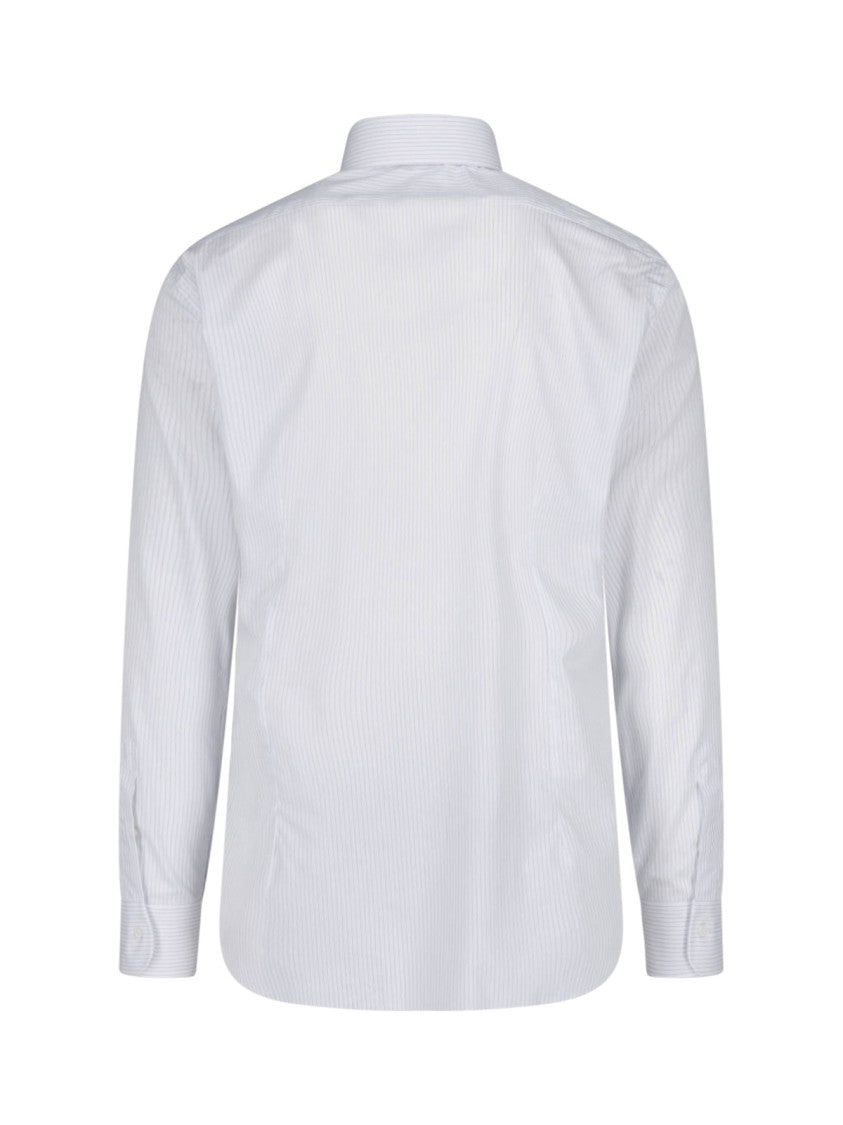 Barba Napoli Pinstripe Long-Sleeve Tailored Formal Shirt