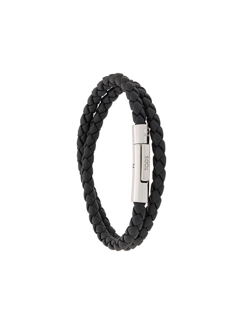 Tod's Braided Bracelet With Polished Metallic Clasp