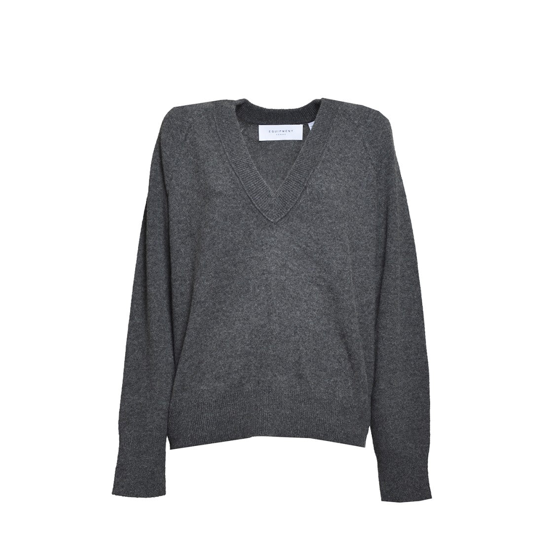 Equipment Grey Cashmere V-Neck Sweater