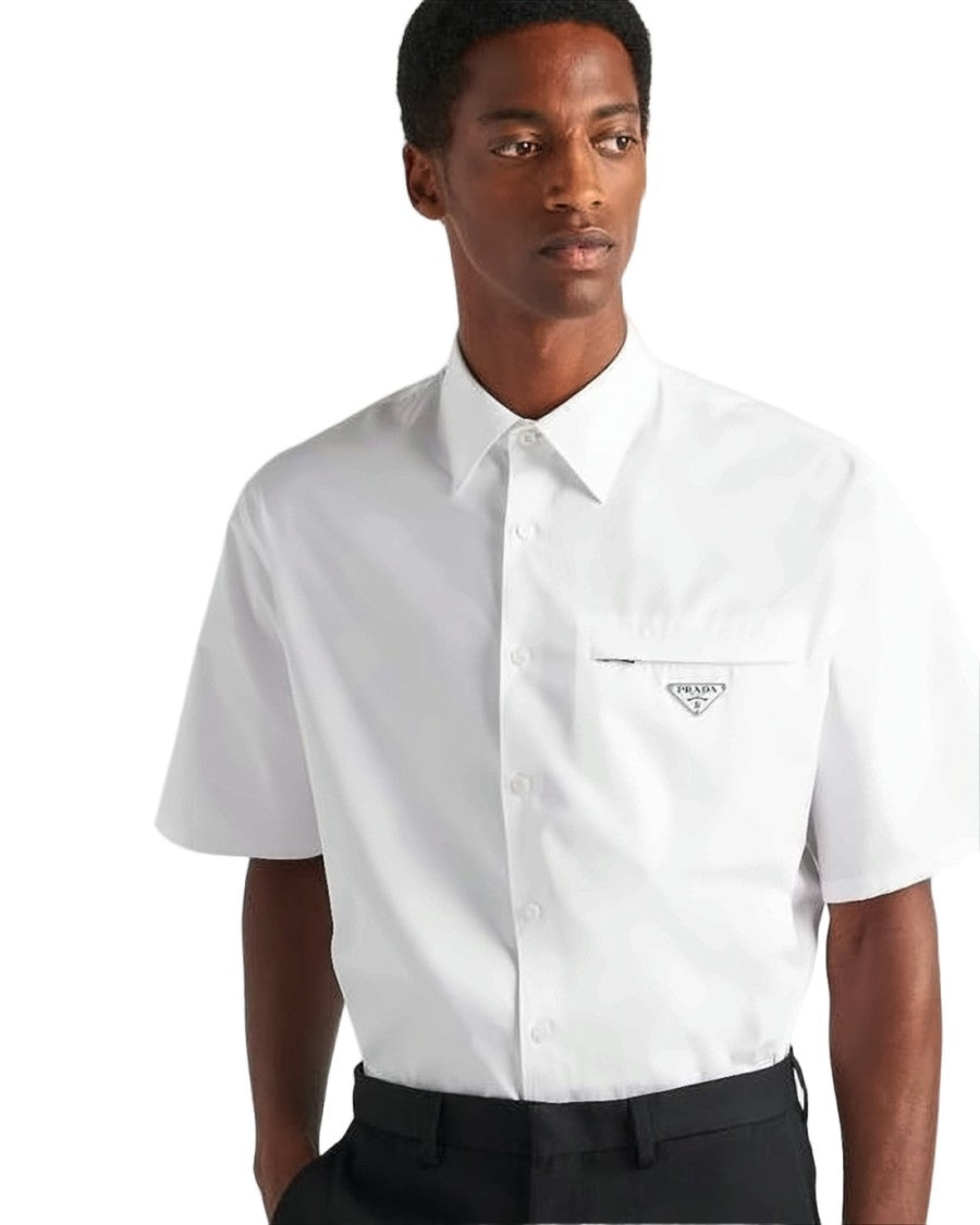 Prada Short-Sleeved Shirt With Classic Collar And Design