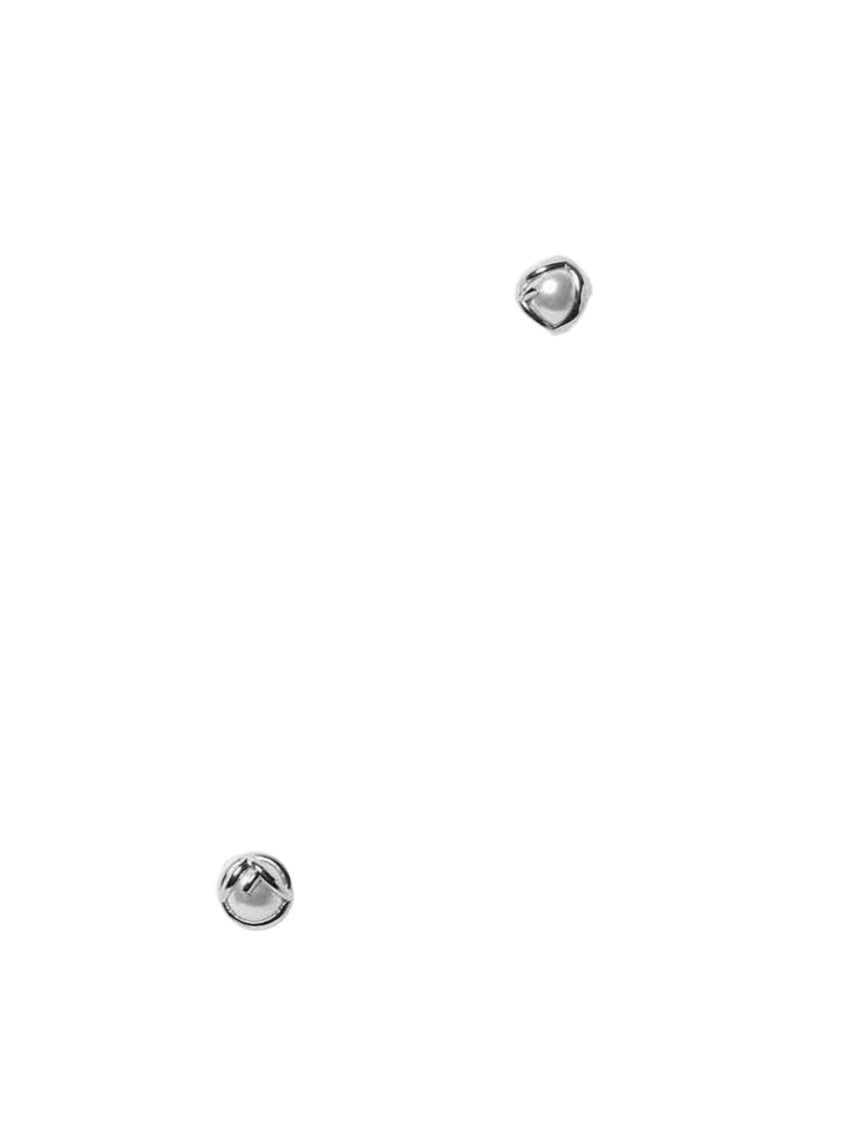 Fendi Sculptural Silver Earrings With Twisted Organic Design