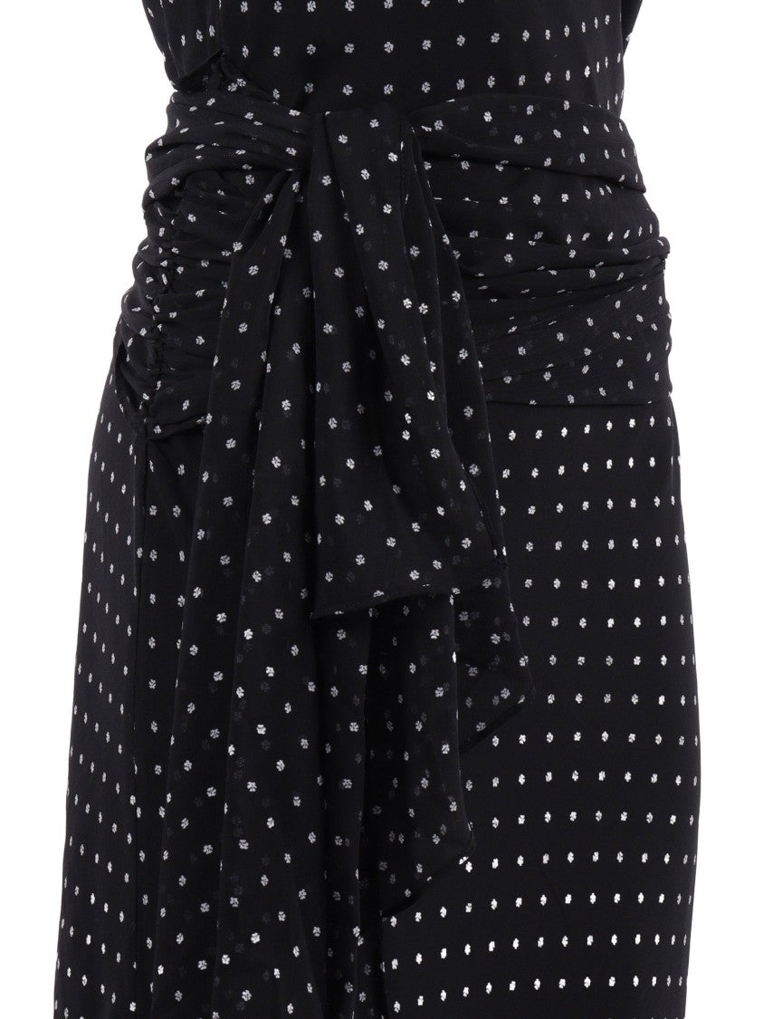 Rotate Black Combo Polka Dot Maxi Dress
