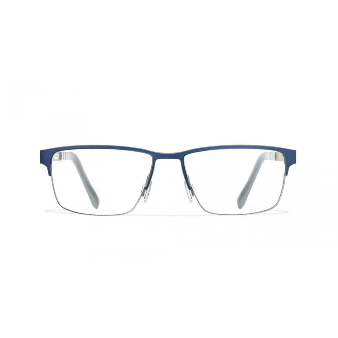 Blackfin Bf994 Edgartown Sleek Semi-Rimless Blue Eyeglasses With Metallic Temples