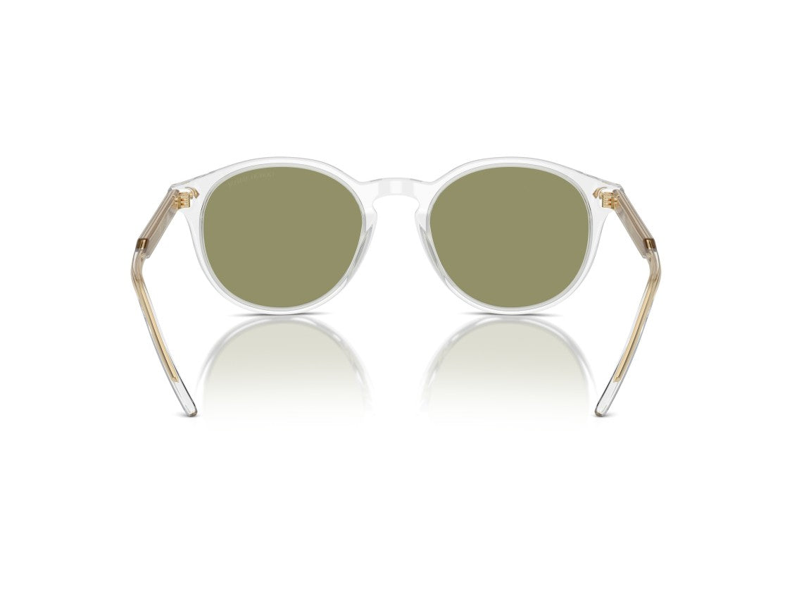 Giorgio Armani Olive Green 0Ar8211 Translucent Acetate Round Sunglasses