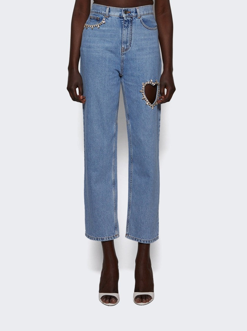 Area Crystal Heart Jean Light Blue