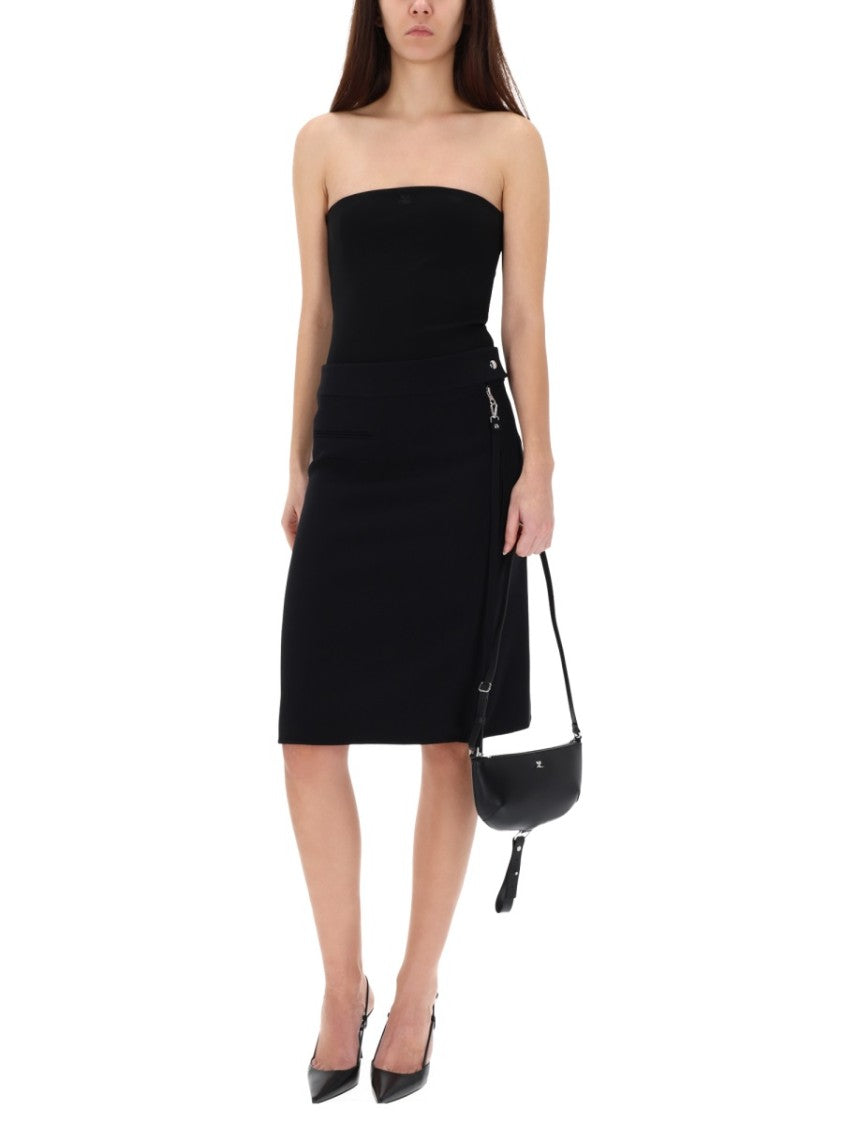 Courrèges Neutrals Side Zipper Structured Skirt