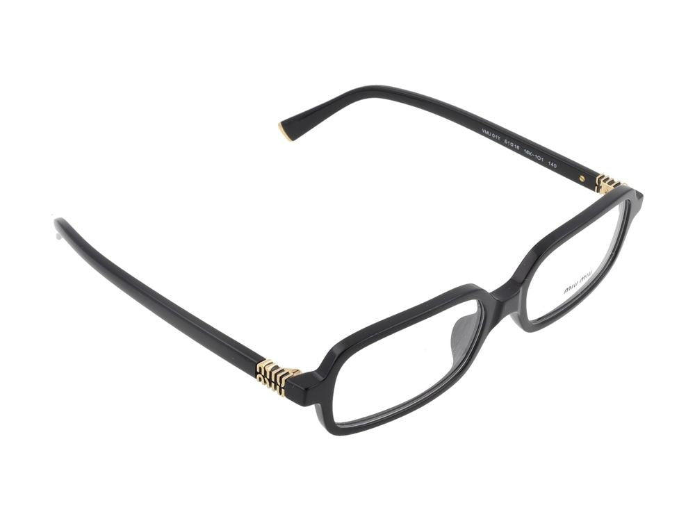 Miu Miu Black 01Yv Vista Acetate Rectangular Glasses