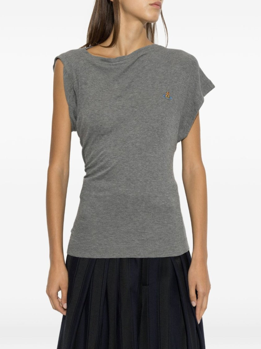 Vivienne Westwood Fitted Ribbed Boat Neck Top
