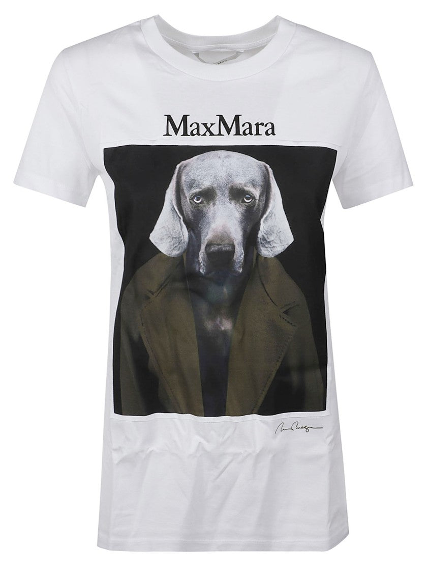 Max Mara Mxmcalca Graphic Cotton T-Shirt