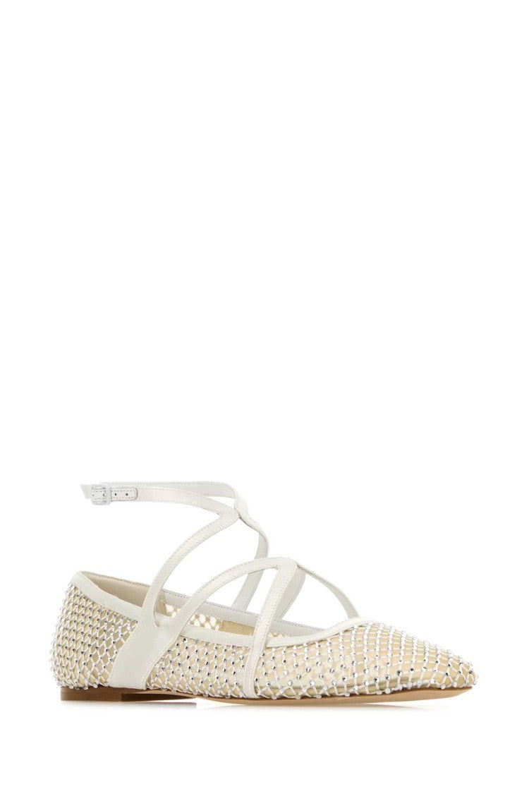 Jimmy Choo Embellished Mesh Astoria Ballerinas