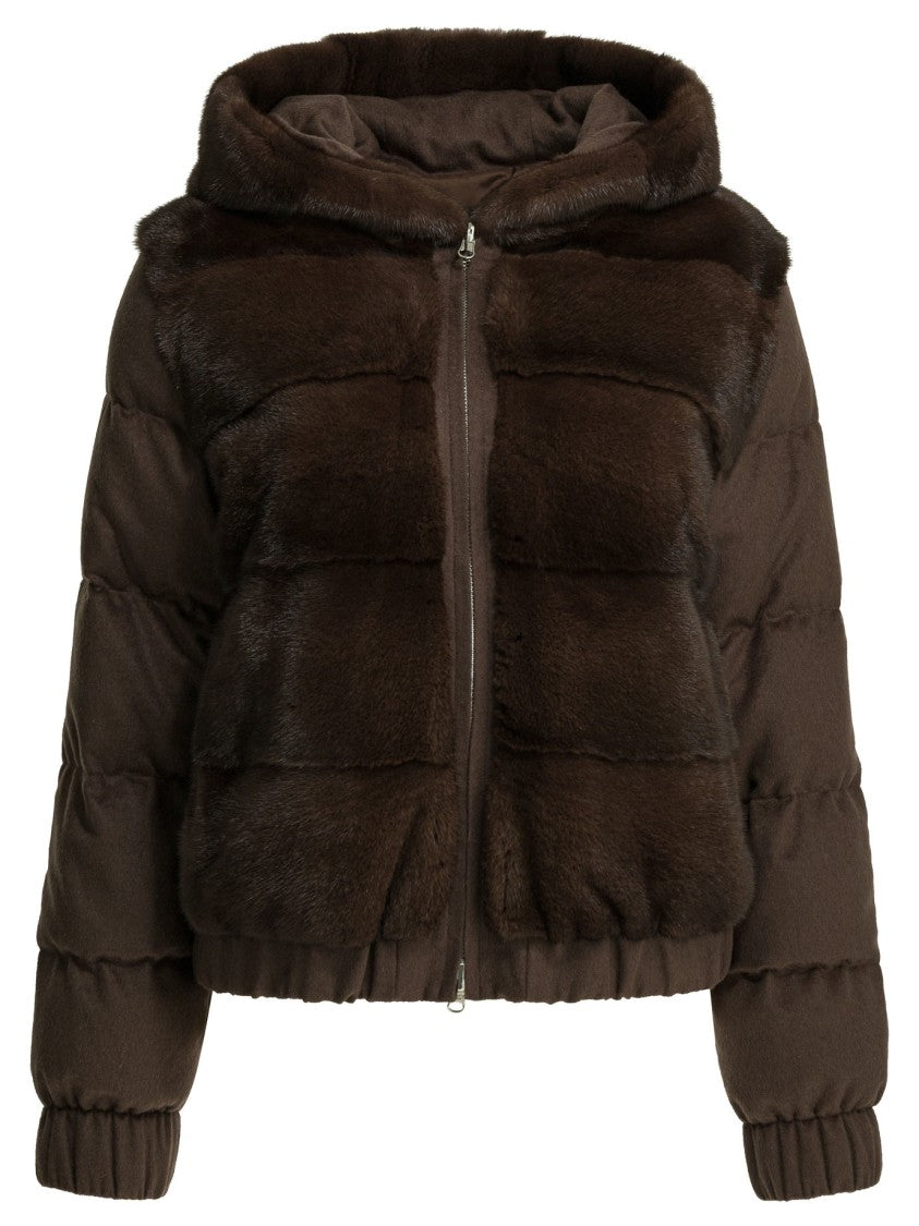 Camelia Cropped Mink Fur And Silk-Cashmere Jacket