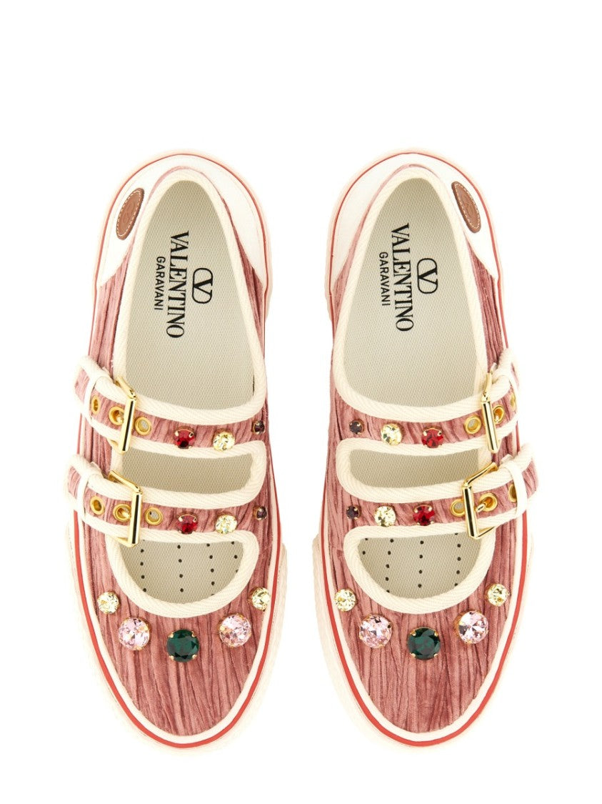 Valentino Garavani Velvet "Dollyboard" Ballerina Sneaker