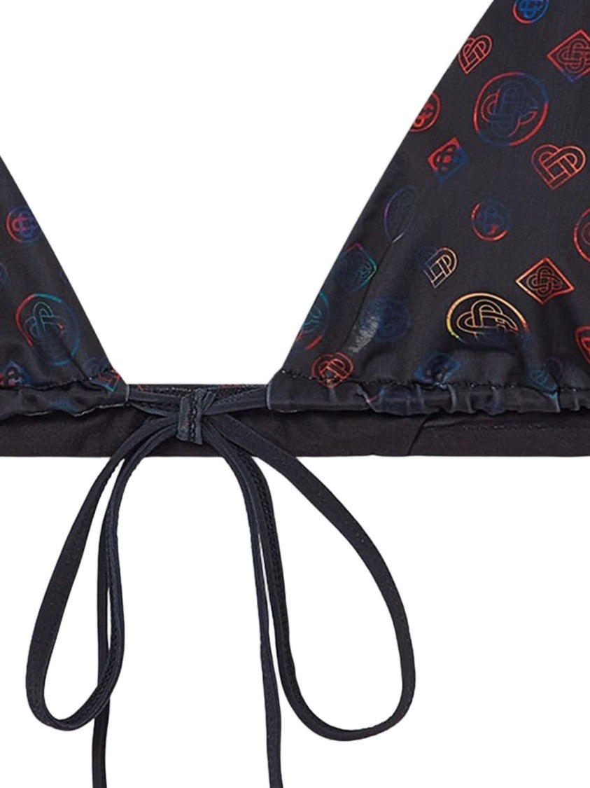 Casablanca Triangle Bikini Top With Signature Monogram