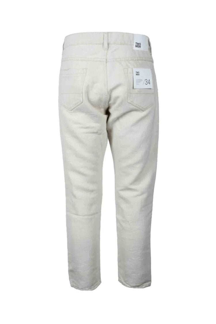 Two Men Beige Hemp Cotton Jeans