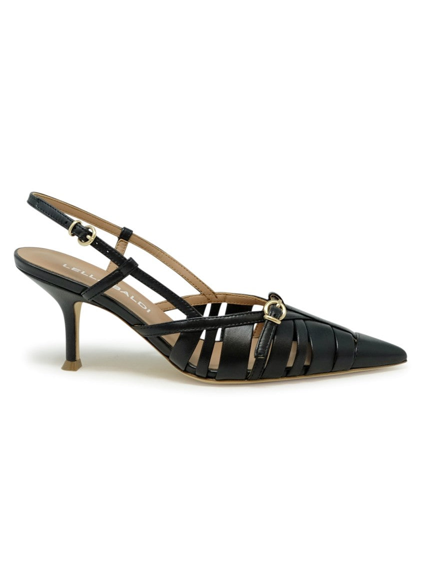 Lella Baldi Le2596 Black Leather Sandals