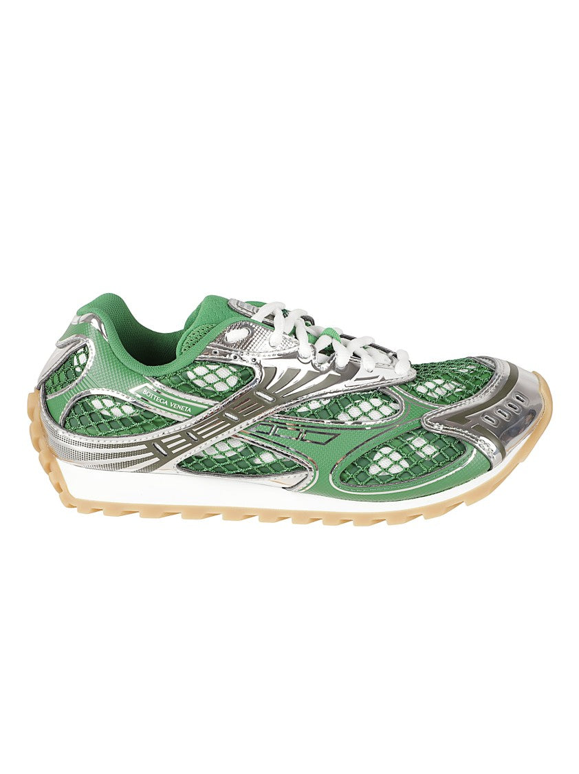 Bottega Veneta Green Metallic Dynamic Mesh Sneakers