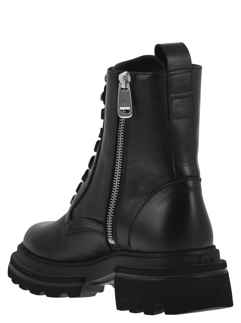 Hogan Contemporary Leather Boots With Extralight Sole
