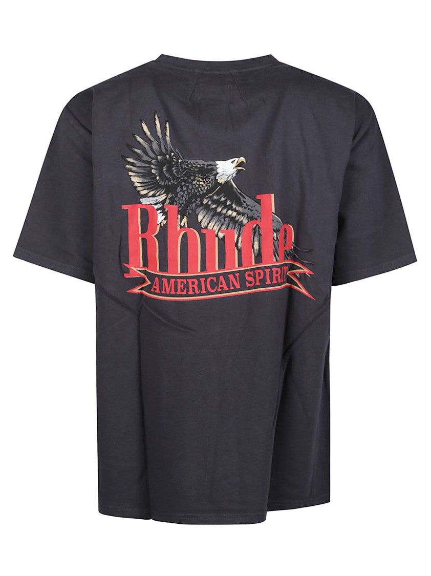 Rhude American Spirit Eagle Graphic Cotton T-Shirt