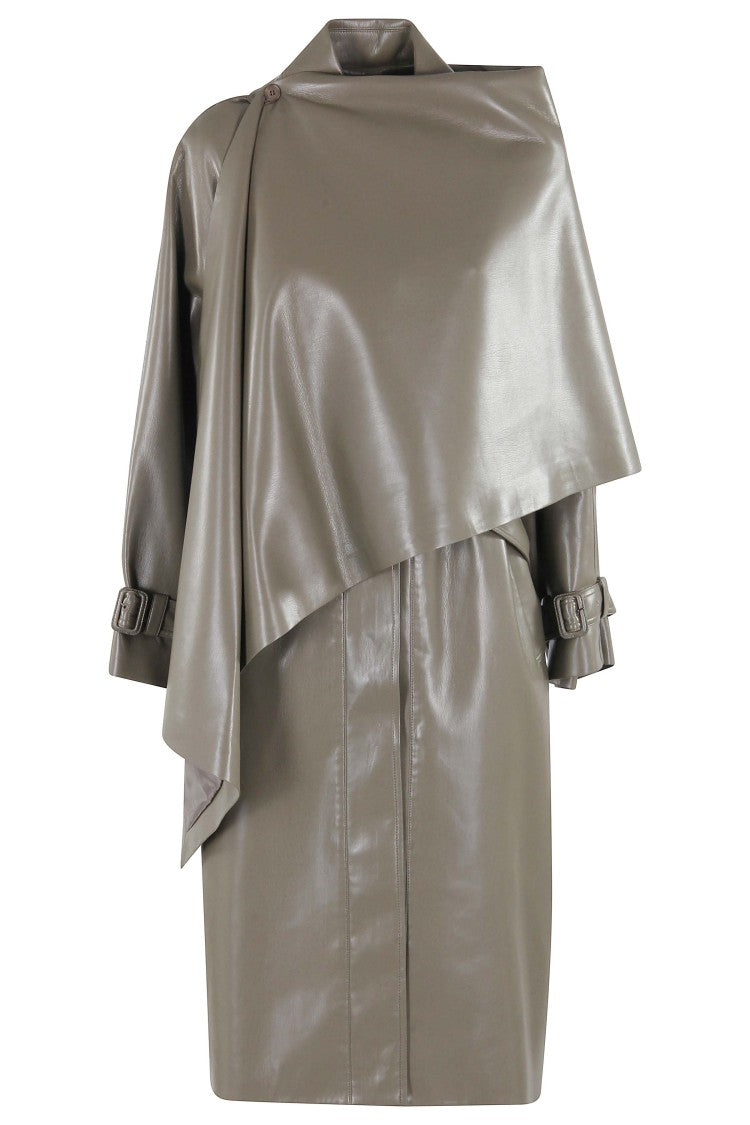 Isabelle Blanche Leather Trench Coat