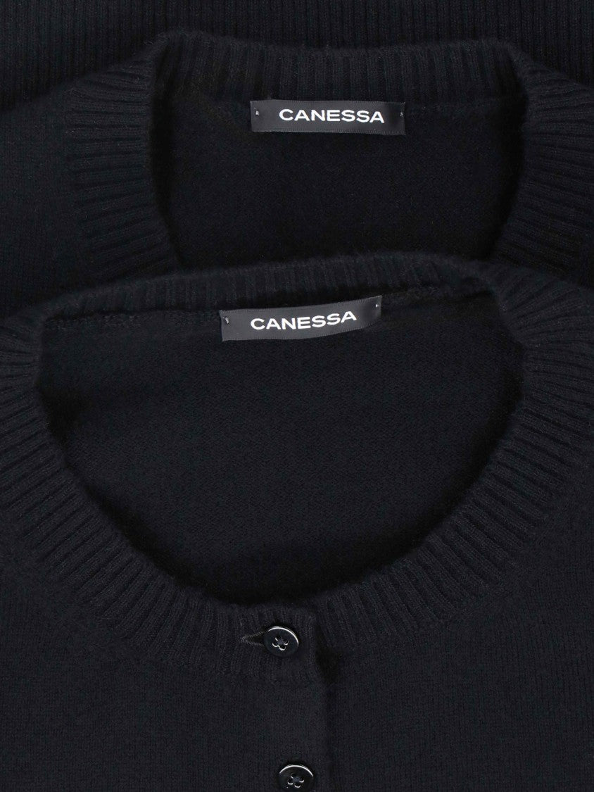 Canessa "Cashmere Twinset" Black Cardigan