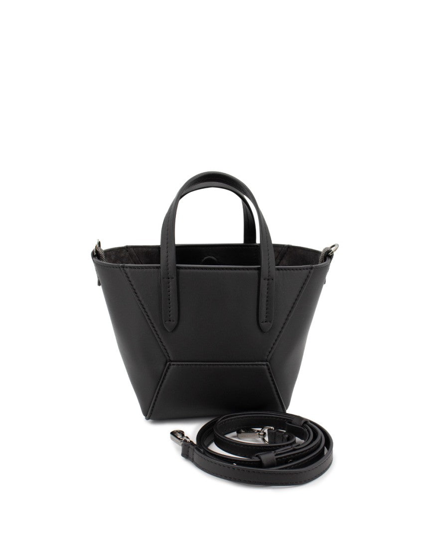 Brunello Cucinelli Hand-Held Leather Bag With Geometric Details