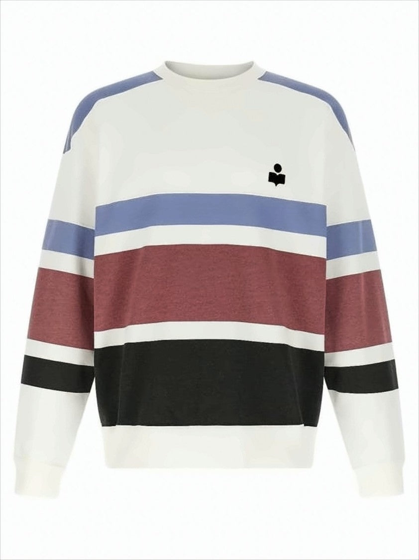 Isabel Marant Horizontal Color-Block Long-Sleeve Sweatshirt With Ribbed Details