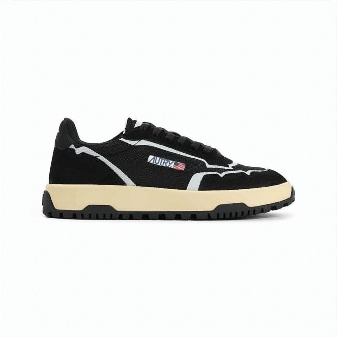 Autry Black Mesh And Leather Sneakers