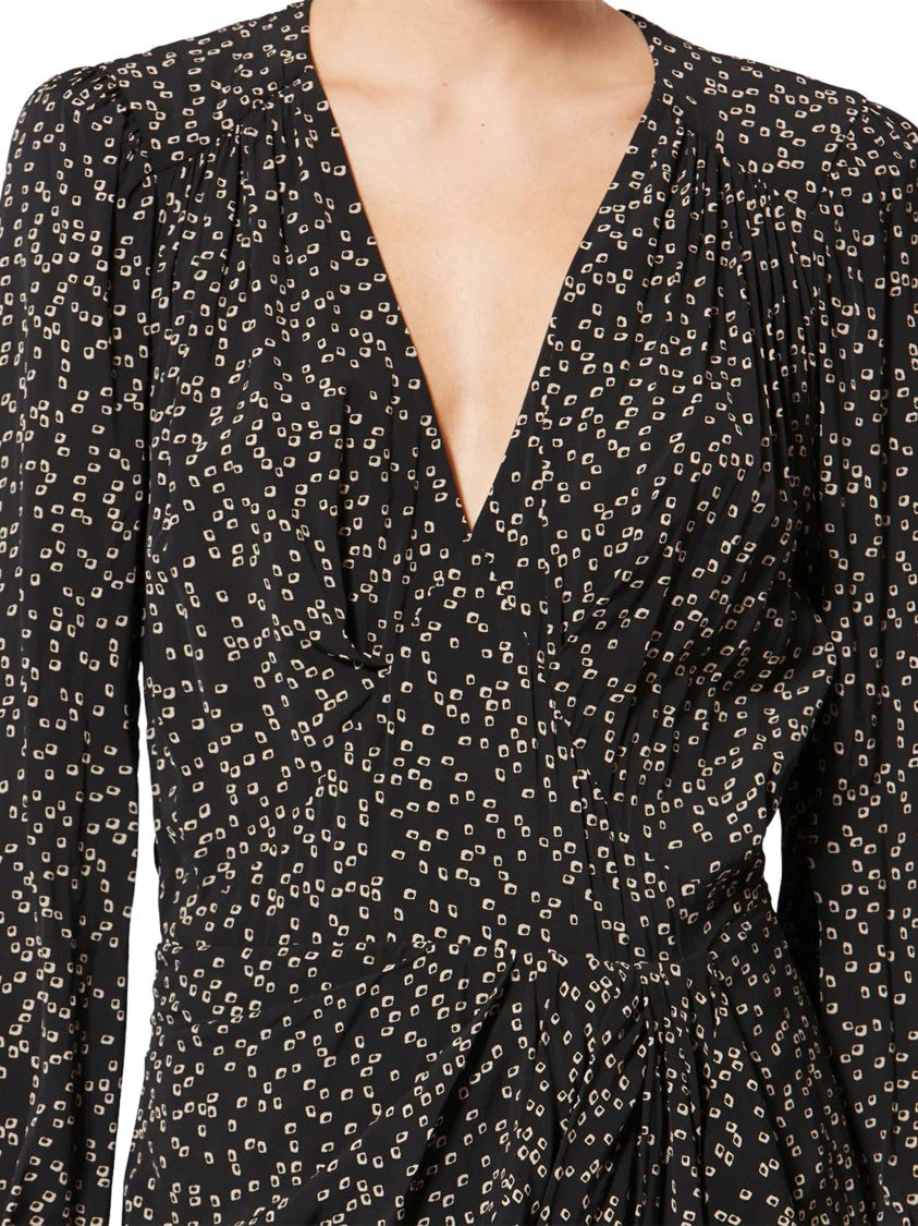 Isabel Marant Étoile Scattered Print Midi Dress With V-Neckline