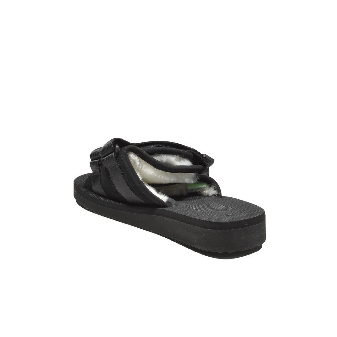Suicoke Moto-Mab Rubber Sandals Black With Fur