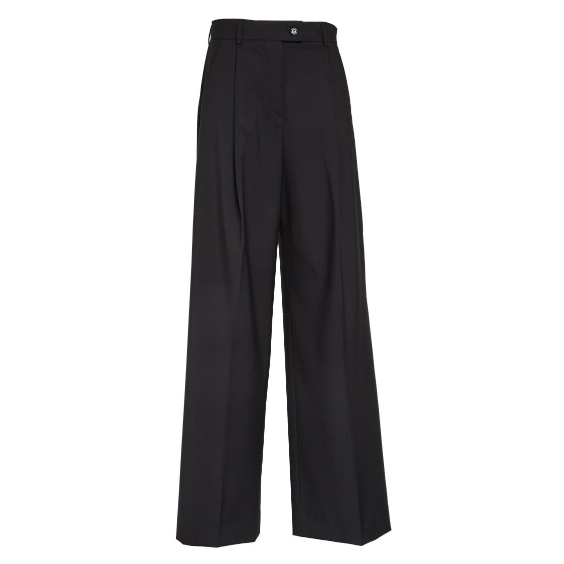 Sportmax Oversized Black Pure Wool Wide Trousers