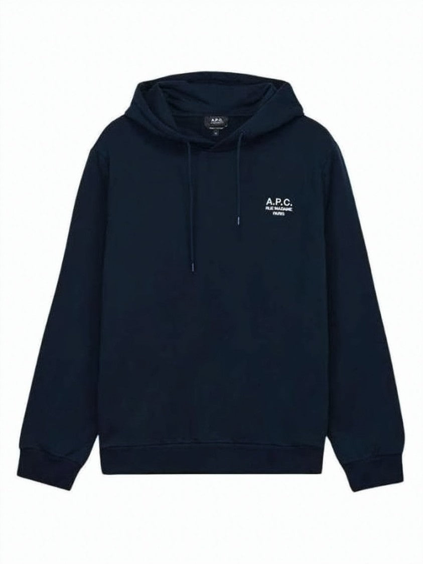A.P.C. Minimalist Drawstring Hooded Sweatshirt With Ribbed Details