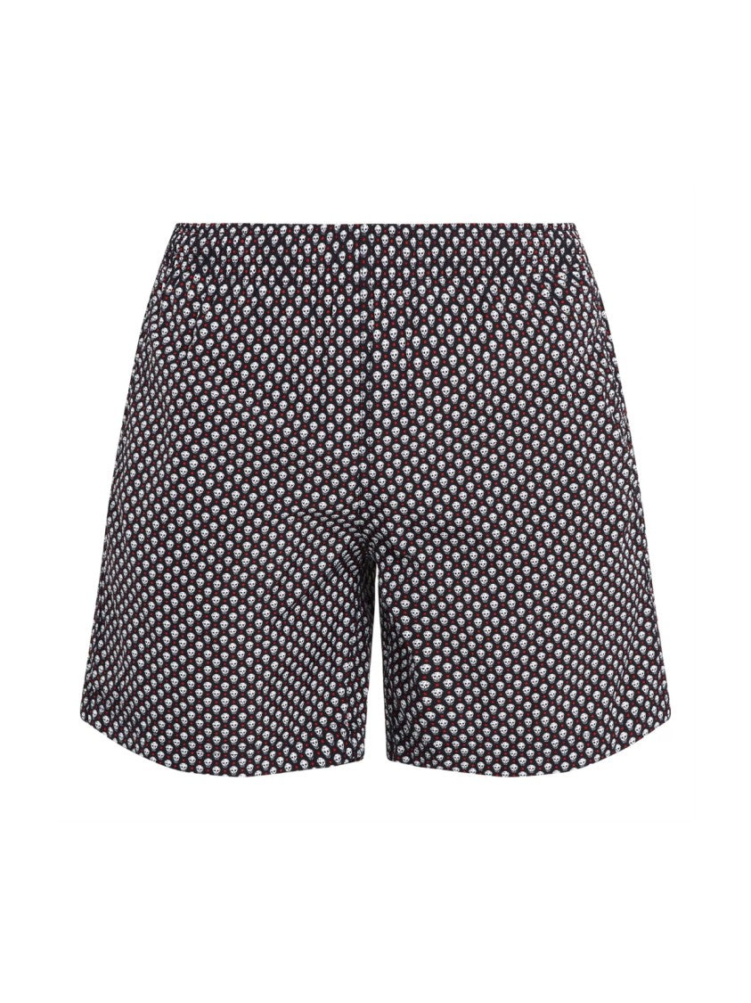Alexander Mcqueen Dots Skull Logo Swim Shorts