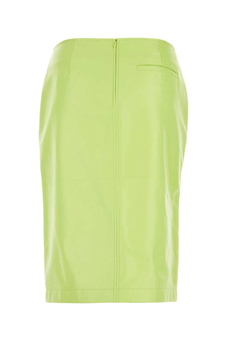 Bottega Veneta Fluo Yellow Shearling Skirt