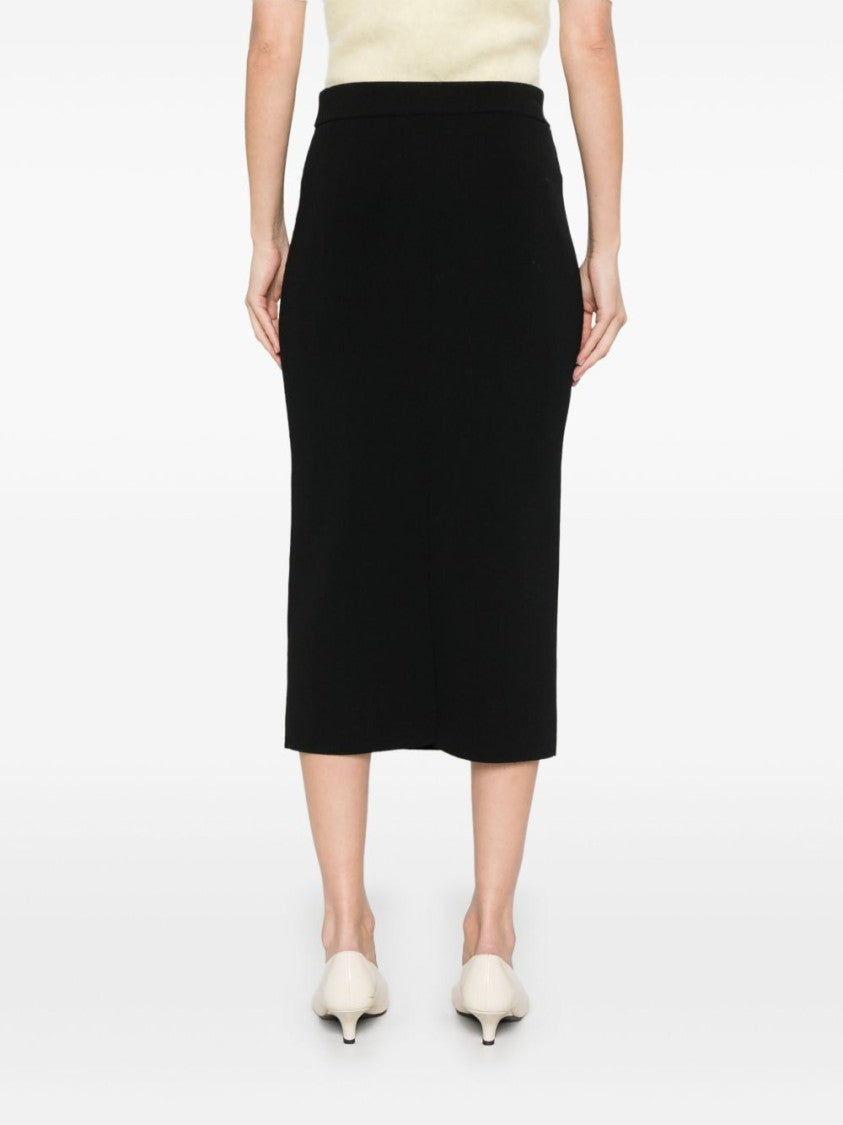 Max Mara Fitted Mid-Calf Black Skirt