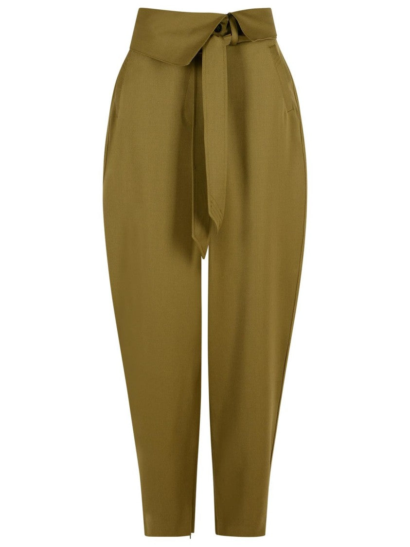 The Attico Green Virgin Wool Trousers