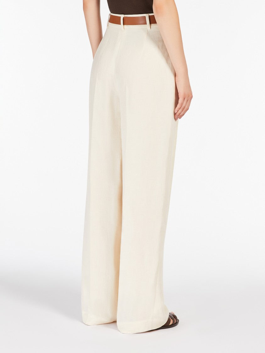 Max Mara High-Waisted Wide-Leg Trousers With Pleated Detailing