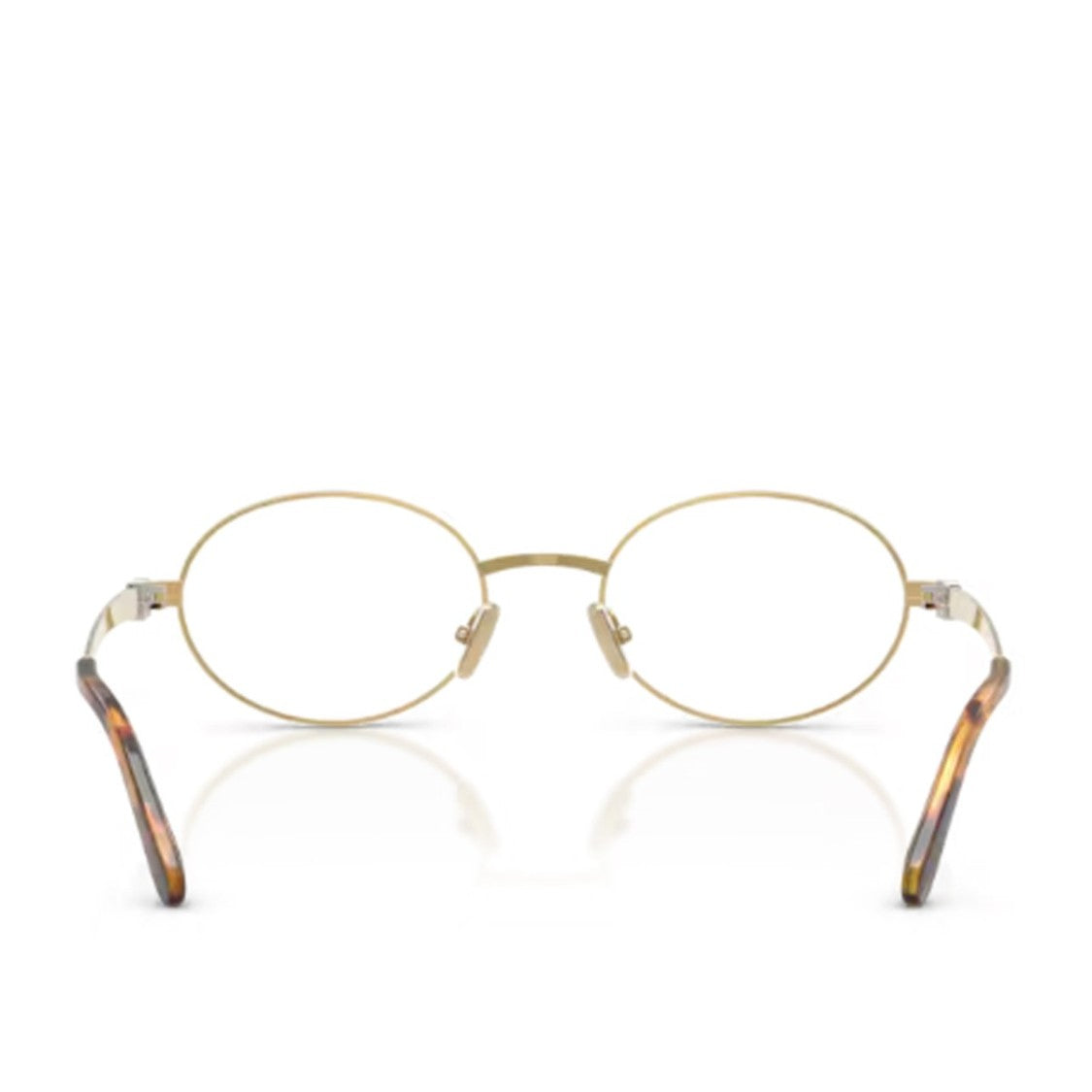 Miu Miu Gold Metal Elegant Oval Sunglasses