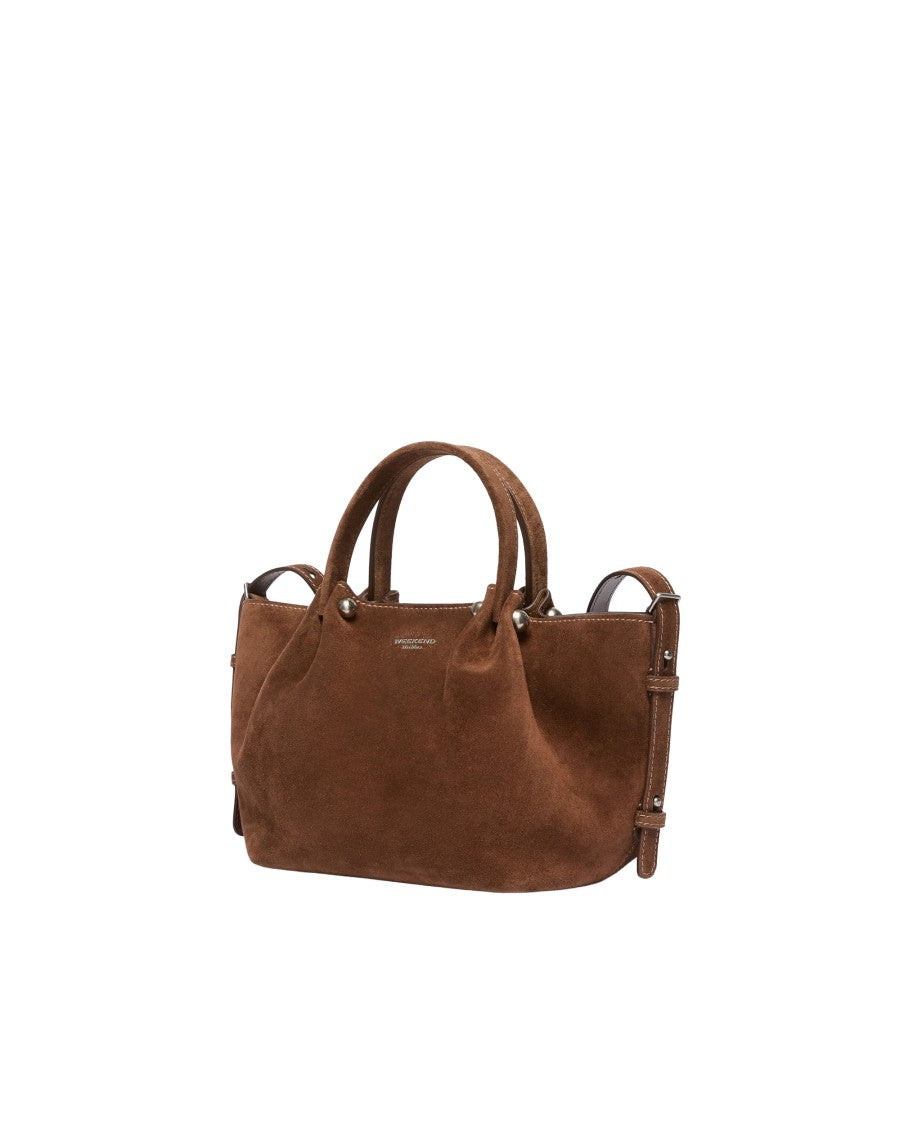 Max Mara Chocolate Kario Soft Calf Leather Shoulder Bag