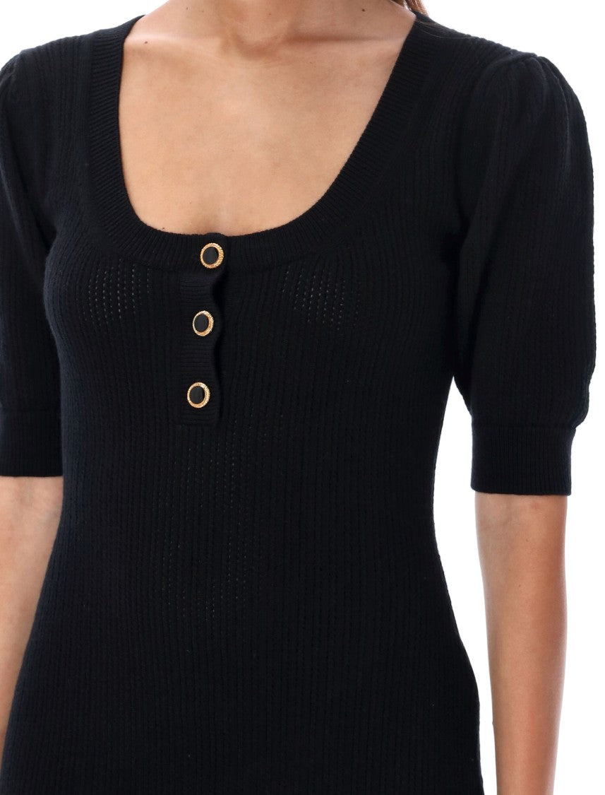 Alessandra Rich Feather Trim Mini Dress