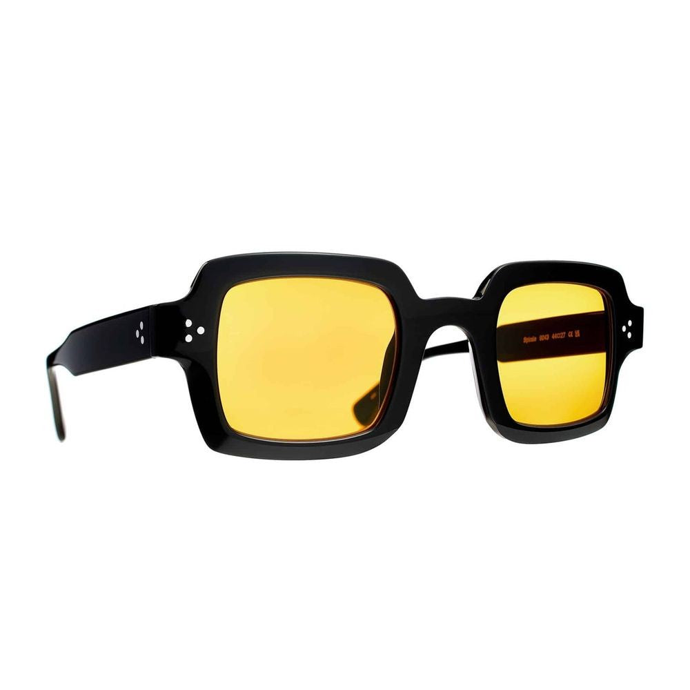 Talla Spiral Height Square Black Acetate Sunglasses