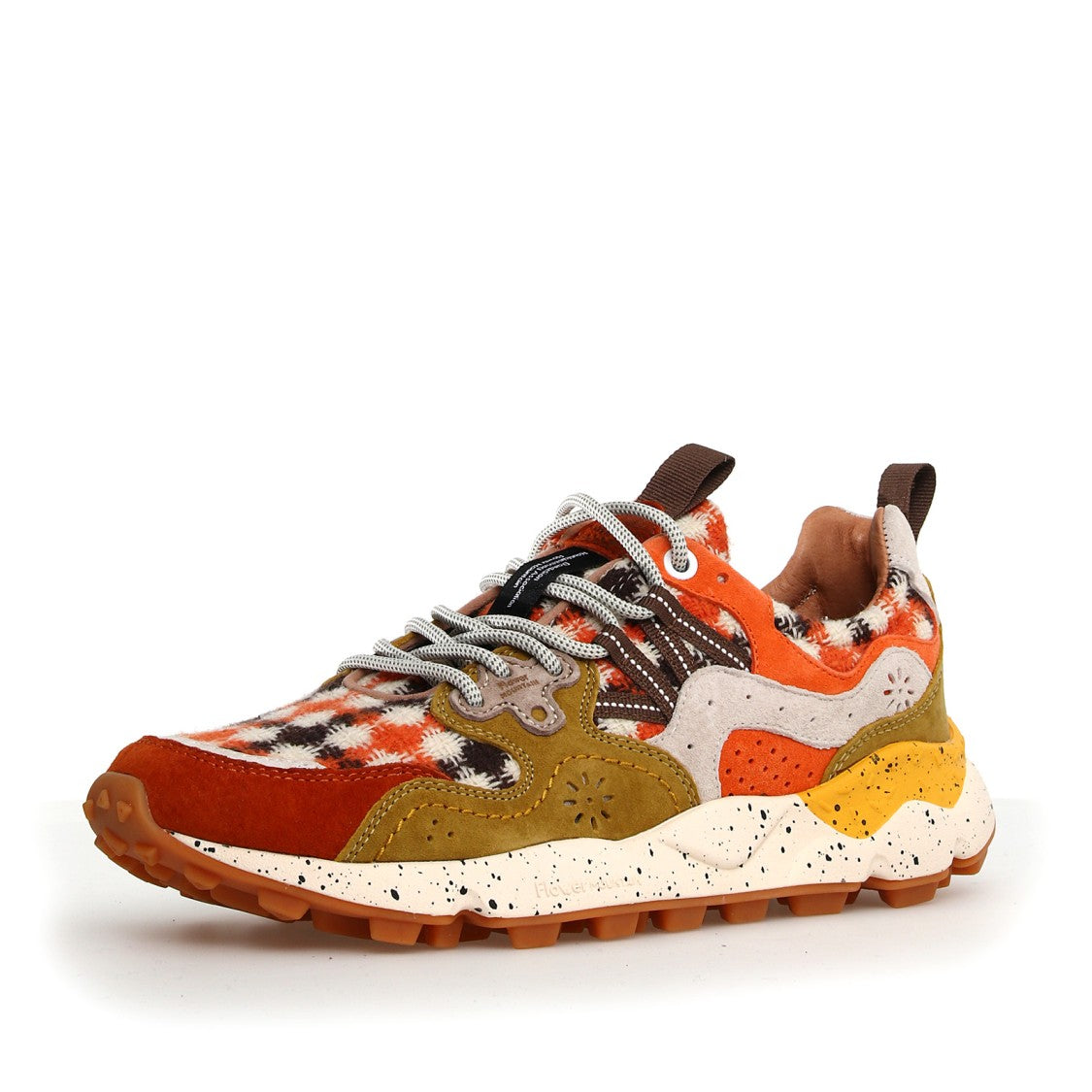 Flower Mountain Yamano 3 Sneakers In Burnt And White Suede