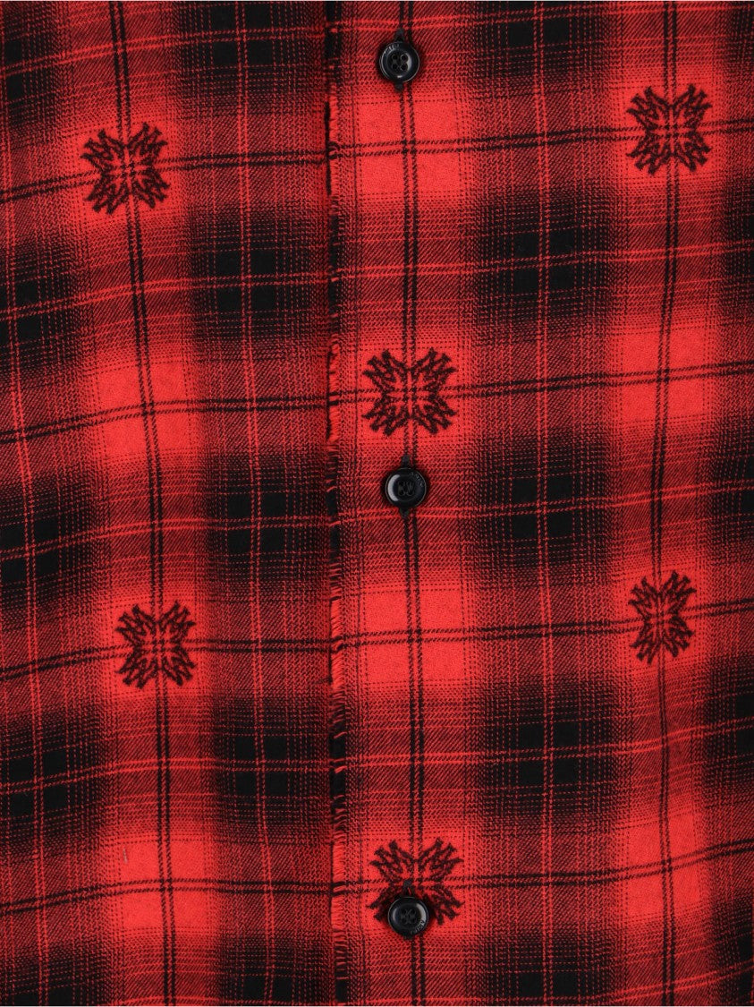 Amiri Button-Down Shirt With Structured Collar In Vibrant Red