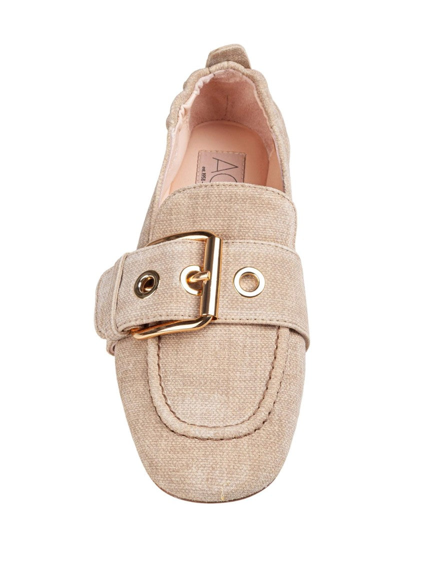 Agl Mayan Leather Moccasin With Decorative Buckle