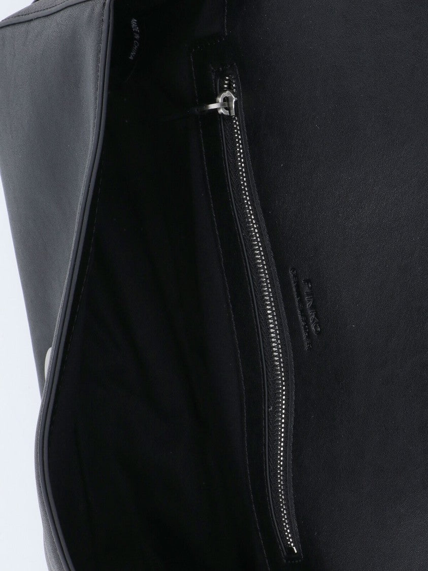 Pinko Structured Black Handbag With Minimalist Design