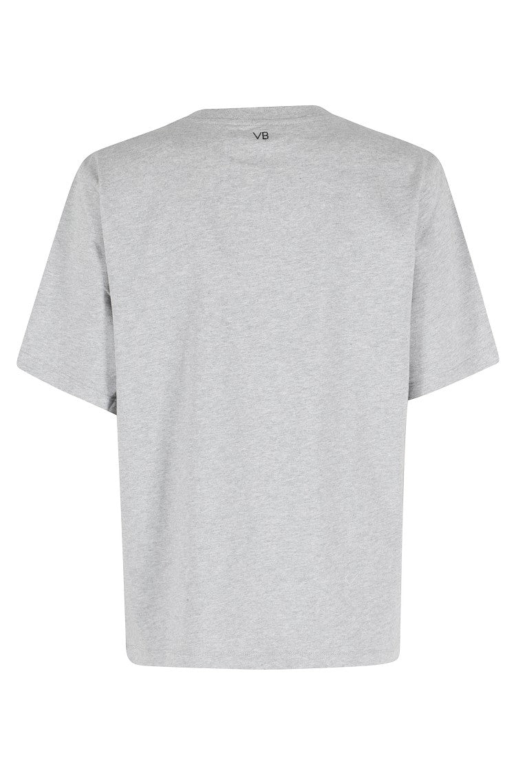 Victoria Beckham Gray Fashion Made Me Smile Printed Organic Cotton T-Shirt
