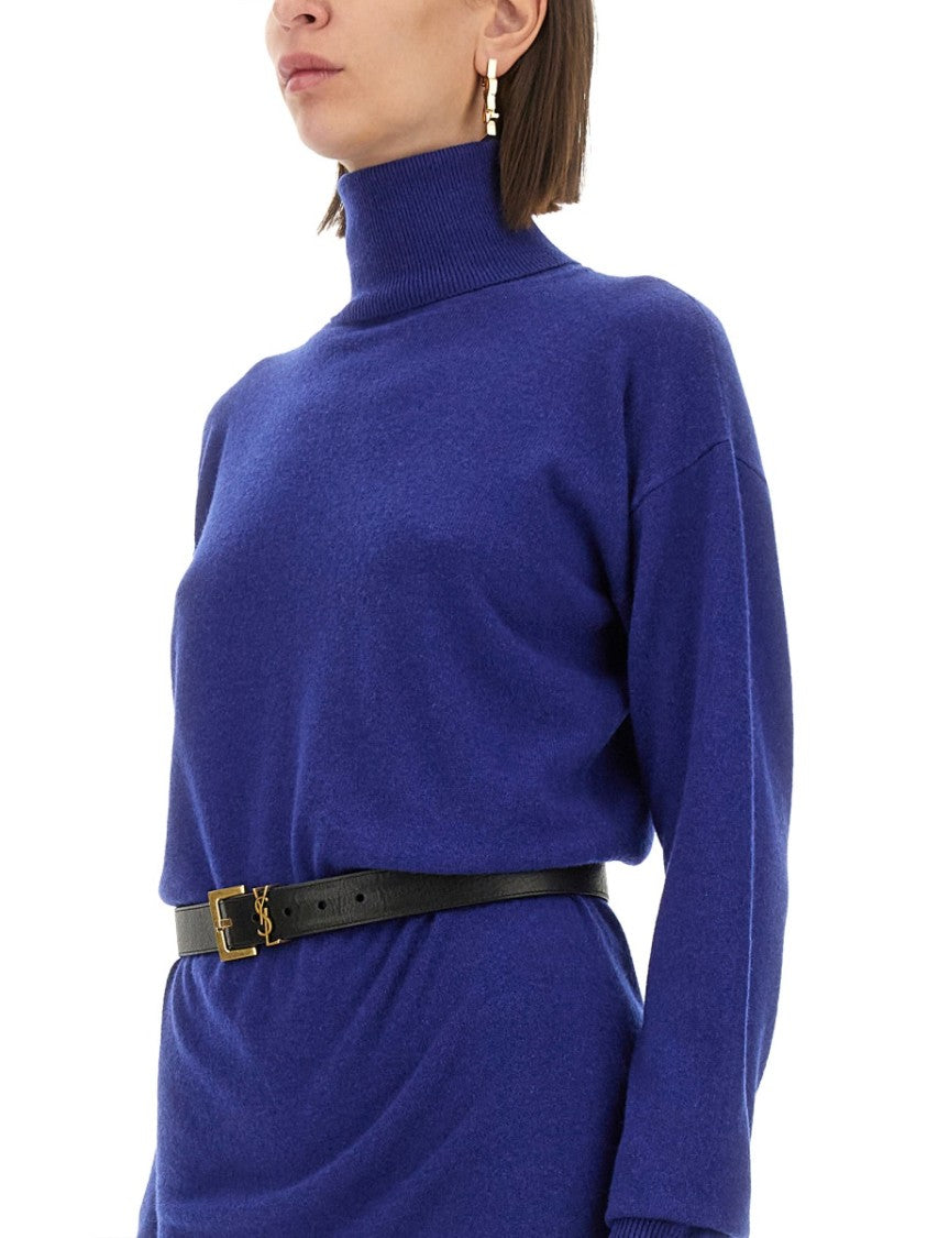 Saint Laurent High-Turtleneck Cashmere And Silk Pullover