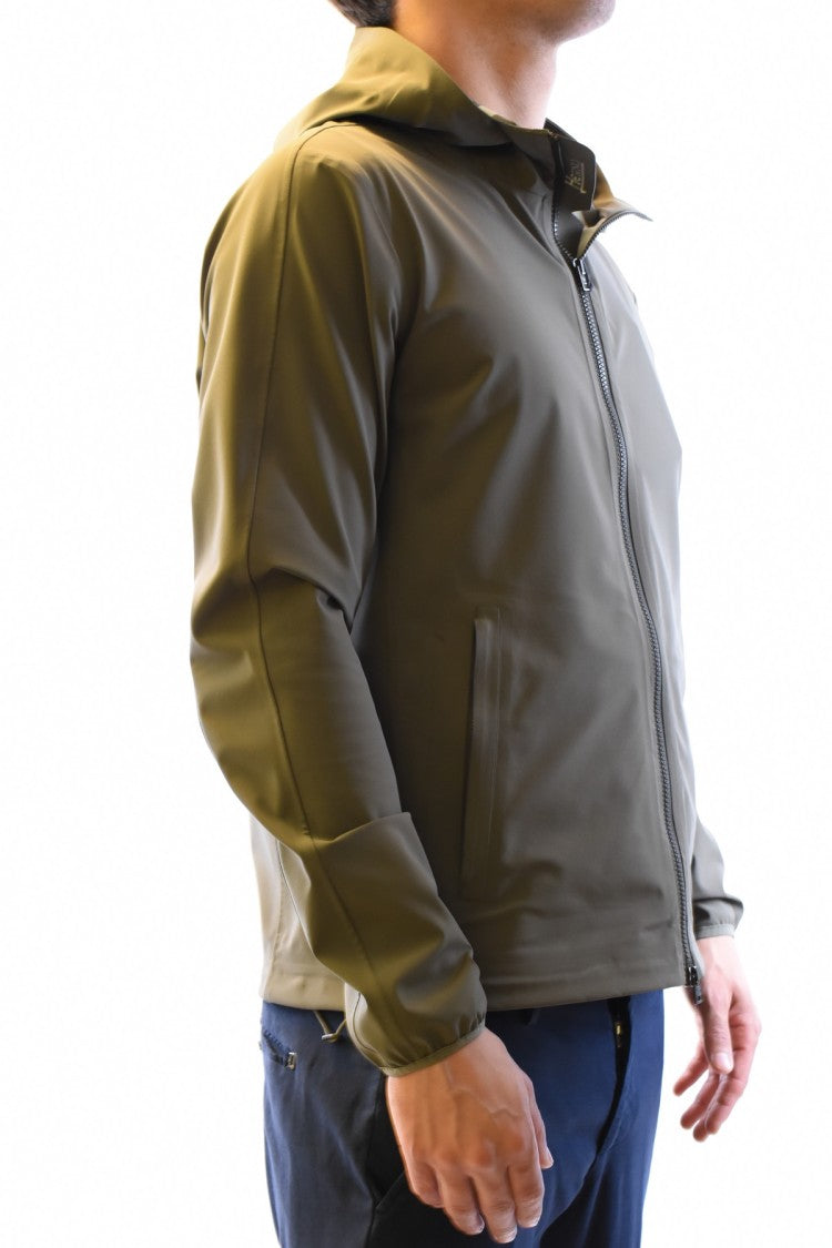 Herno Green Technical Nylon Zip-Up Jacket