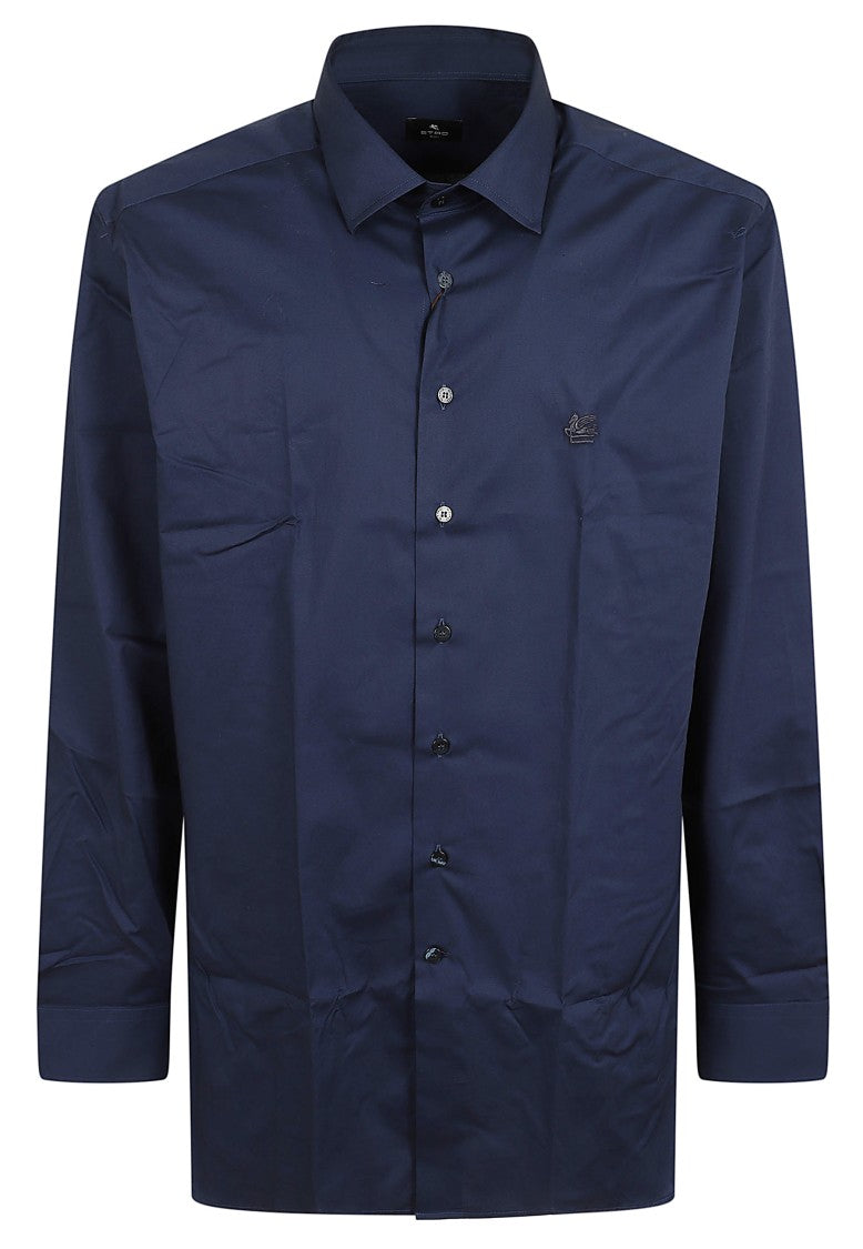 Etro Pegasus Embroidered Cotton Poplin Shirt